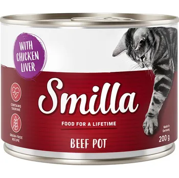 Krmivo pro psa 24x200g Smilla hovězí konzerva - hovězí s kuřecími játry