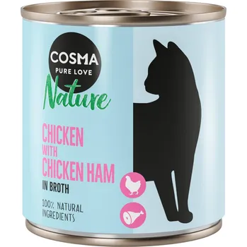 Krmivo pro kočku 24x280g Cosma Nature - kuřecí a kuřecí šunka