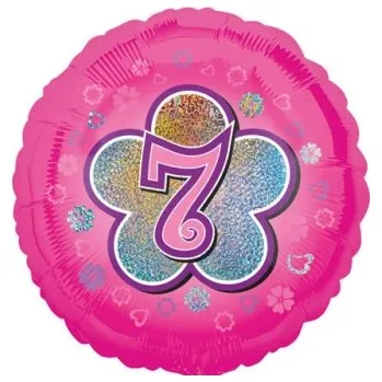 Amscan / Reithmüller Balonek fóliový číslo 7 růžový, 43 cm
