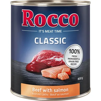 Krmivo pro psa 24x800g Rocco Classic Mix - hovězí s lososem