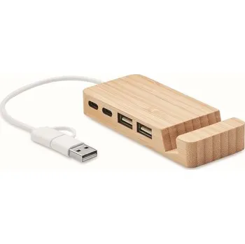 USB hub Hubstand Bambusový USB rozbočovač