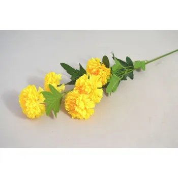 umělá květina Chryzantéma 5 květů, 59cm. žlutá