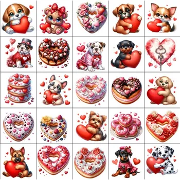 Jedlá dekorace na dort Jedlý tisk na fondánový list 25 kostiček 4x4 cm na celoroční kalendáře - bonboniéry "Valentýn IV."