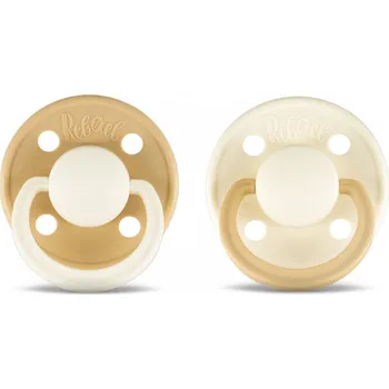 Dudlíky Rebael z přírodního kaučuku 2 ks - Dusty Pearly Mouse/Frosty Pearly Lion 0-6 měsíců (velikost 1)