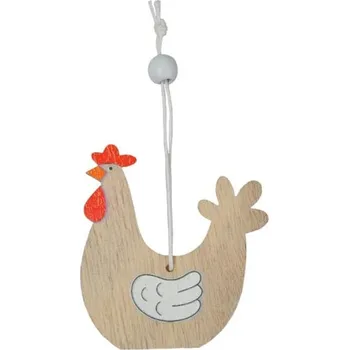 Velikonoční dekorace Slepice hnědá, závěs, 6,5cm