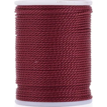 Dětské navlékací korálky Voskovaná tchajwanská polyesterová šňůrka Dark Red - Ø 1 mm , návin cca. 11 m