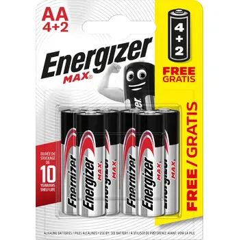 Článková baterie Energizer Max - Tužka AA/4+2 zdarma