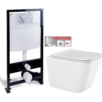 PRIM předstěnový instalační systém bez tlačítka + WC INVENA PAROS + SEDÁTKO PRIM_20/0026 X RO1