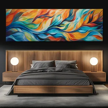 Obraz Obraz na plátně - Otevřený proud, Abstrakce FeelHappy.cz Velikost obrazu (šířka x výška): 180 x 60 cm