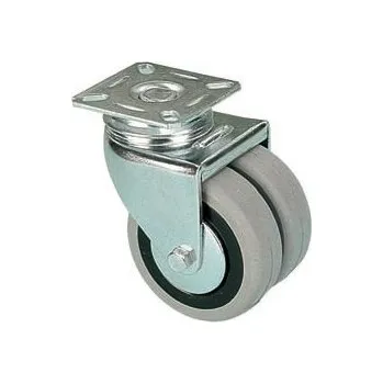 Pojezdové kolečko EGA 2x75/GLP Otočné dvojkolo s šedou pryžovou obručí 7120014