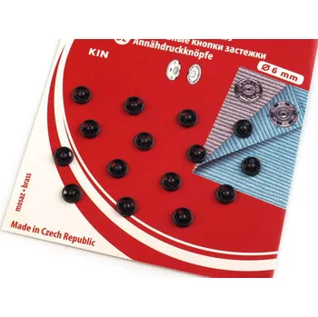 Nýt Kohinoor Kovové patentky 0,6 cm černé 15 ks