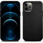 iCarer Kožený kryt na iPhone 12 Pro MAX - iCarer, Crazy Horse with MagSafe Black 13.01.ALI1203-BK