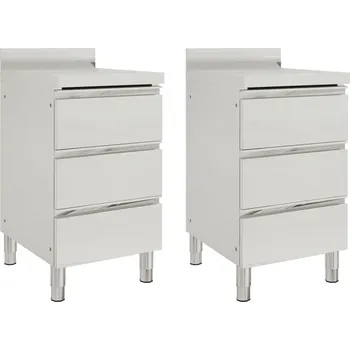 Kuchyňská skříňka vidaXL Profesionální kuchyňské skříňky se 3 zásuvkami 2 ks 50x60x96 cm [3081935]