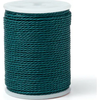 Dětské navlékací korálky Voskovaná tchajwanská polyesterová šňůrka Teal - Ø 1 mm , návin cca. 11 m