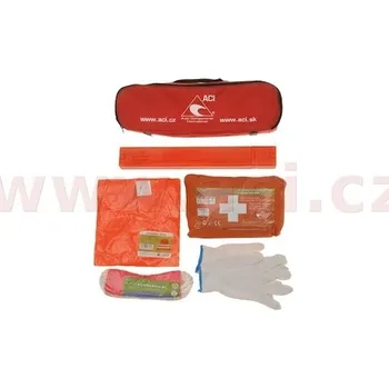 Autolékárnička Povinná výbava SK - lékárnička, trojúhelník, lano (1,9 t), vesta, rukavice ČERVENÁ BRAŠNA