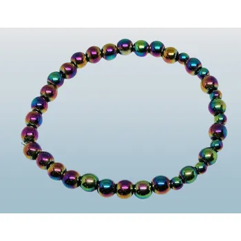 Náramek Hematit duhový náramek 6 a 4 mm