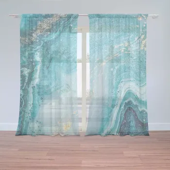 Záclona Záclony Modrý pigment: 2 ks - 150x250 cm - Sablio