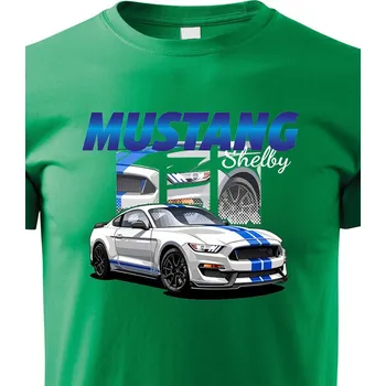 Chlapecké tričko Dětské tričko Ford Mustang Shelby, Barva Zelená, Velikost 158 cm/12 roků, Canvas Dětské tričko Bezvatriko.cz 2325