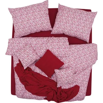 Povlečení SCANquilt povlečení KLASIK srdíčka bíločervená ruby 140 x 200/70 x 90 cm