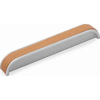 Nejlevnější plastové úchytky, Alu efekt + buk, délka 152 mm 8121-152I MV2 CPX