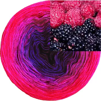 Příze Duhové klubko Maliny a ostružiny Hmotnost: 200 g