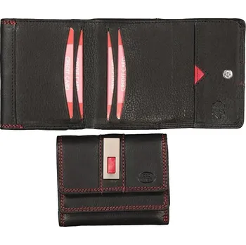 Peněženka Dámská malá peněženka 136-F černá + červená