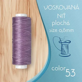 Nit Voskovaná nit 0,8mm PLOCHÁ cívka 30m barva č.53 Lilac Purple