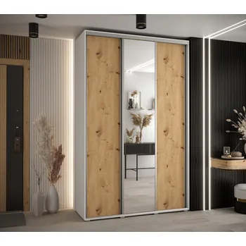 Šatní skříň Šatní skříň Cannes 3 - hloubka 60 cm Barva korpusu: Černá, Rozměry: 100 cm, Dveře: Černá