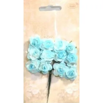 Set školních potřeb Różyczki papierowe 12szt niebiesko-białe