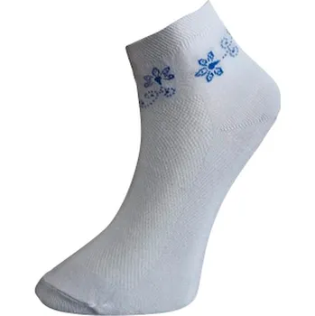 Pánské ponožky Art.60 Kotníkové ponožky Knebl - PRAVÉ VALAŠSKÉ Modrá kytka, velikost 36-37