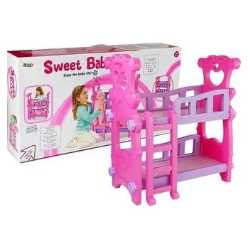 Panenka Łóżeczko piętrowe dla lalek różowe