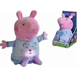 Peppa Pig 2v1 plyšový usínáček hrající + světlo, modrý, 25 cm