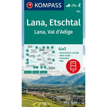 KOMPASS Wanderkarte 054 Lana, Etschtal Lana, Val d´Adige 1:25.000