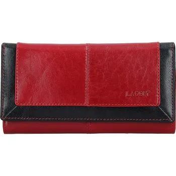 Peněženka Dámská peněženka LAGEN kožená BLC/4228 červená/černá RED/BLK