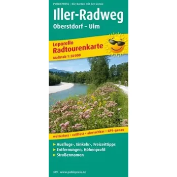 PublicPress Radwanderkarte Iller-Radweg. Oberstdorf - Ulm. Leporello
