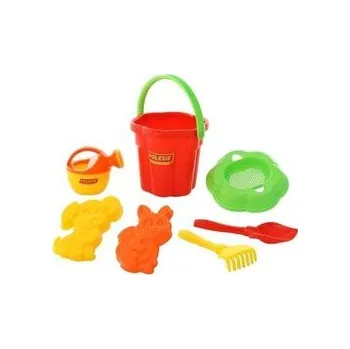 Hračka na písek Sada na písek č. 163: Kbelíček velký-tvar květ, sítko /+1