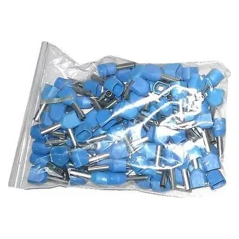 Dutinka pro dva kabely 2,5mm2 modrá (TE2,5-10), balení 100ks