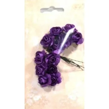 Set školních potřeb Różyczki papierowe 12szt ciemnofioletowe