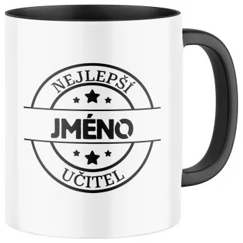 Keramický hrnek s potiskem Nejlepší učitel - se jménem