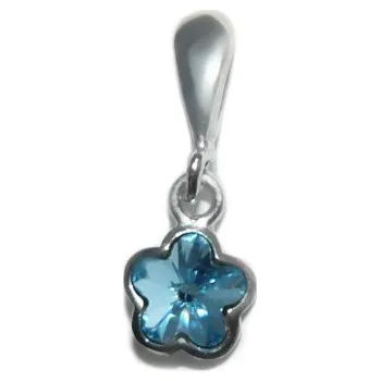 Přívěsek Stříbrný přívěsek kytička Swarovski krystal akvamarine - P1297 (Stříbrný přívěsek Swarovski krystaly )