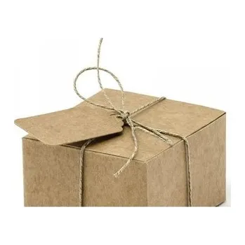 Svatební dekorace Dárkové krabičky hranaté hnědé 6 x 5 cm - 10 ks