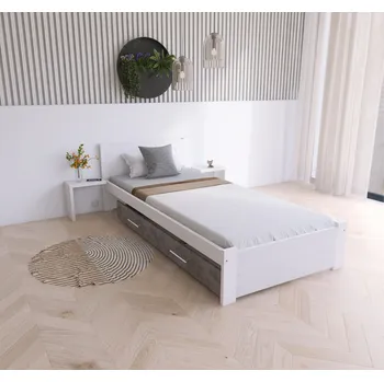 Postel Maxi Postel z masivu Iris 90x200 cm, Bílá/BÍLÁ