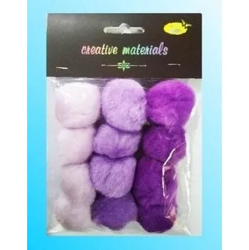 Set školních potřeb Pompony akrylowe fioletowe 40mm 12szt