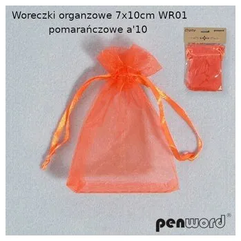 Set školních potřeb Woreczki organzowe pomarańczowe 7x10cm 10szt