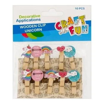 Set školních potřeb Spinacze drewniane jednorożec 10szt