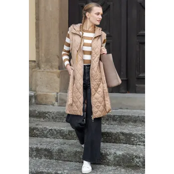 Dámská vesta Hailys dámská prodloužená vesta Ellen hnědá Velikost: XL