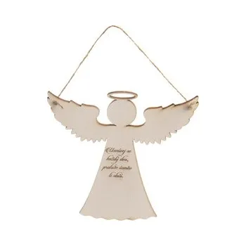 Vánoční dekorace Anděl dřevo Usmívej se ... 20 cm