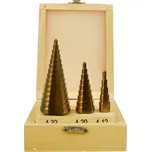HSS TiN stupňový vrták, sada 3ks, 4-32mm, 4-20mm, 4-12mm, Geko G38502