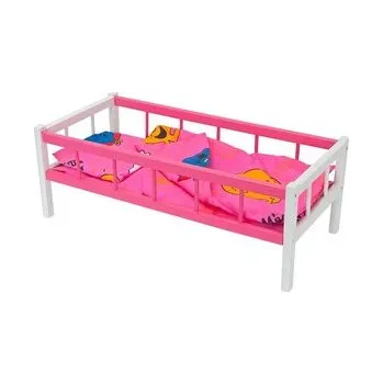 Panenka Łóżeczko różowe dla lalek z pościelą