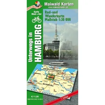 Hamburg Ost + West = unterwegs in Hamburg Rad- u. Wanderkarte - 2 Karten in einer Plastikhülle - mit vielen touristischen Inform - Maiwald, Detlef